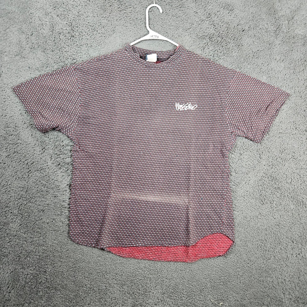 Vintage Mossimo T Shirt Mens XL Black‎ Red Geometric Textured Single Stitch 90s